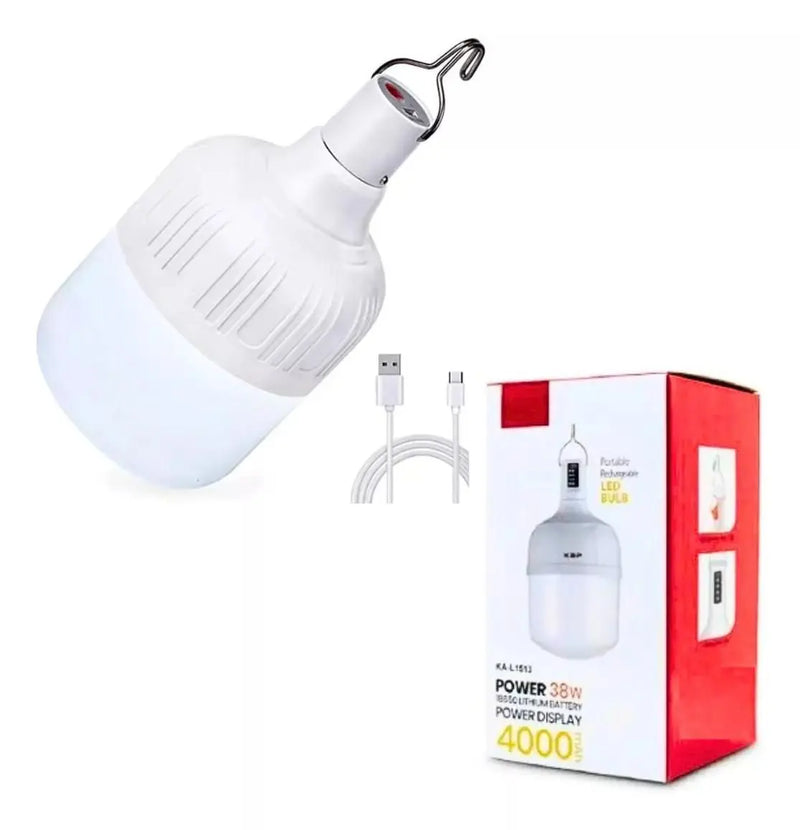 Lâmpada Led Emergência Potente Recarregável Usb Bivolt 80w