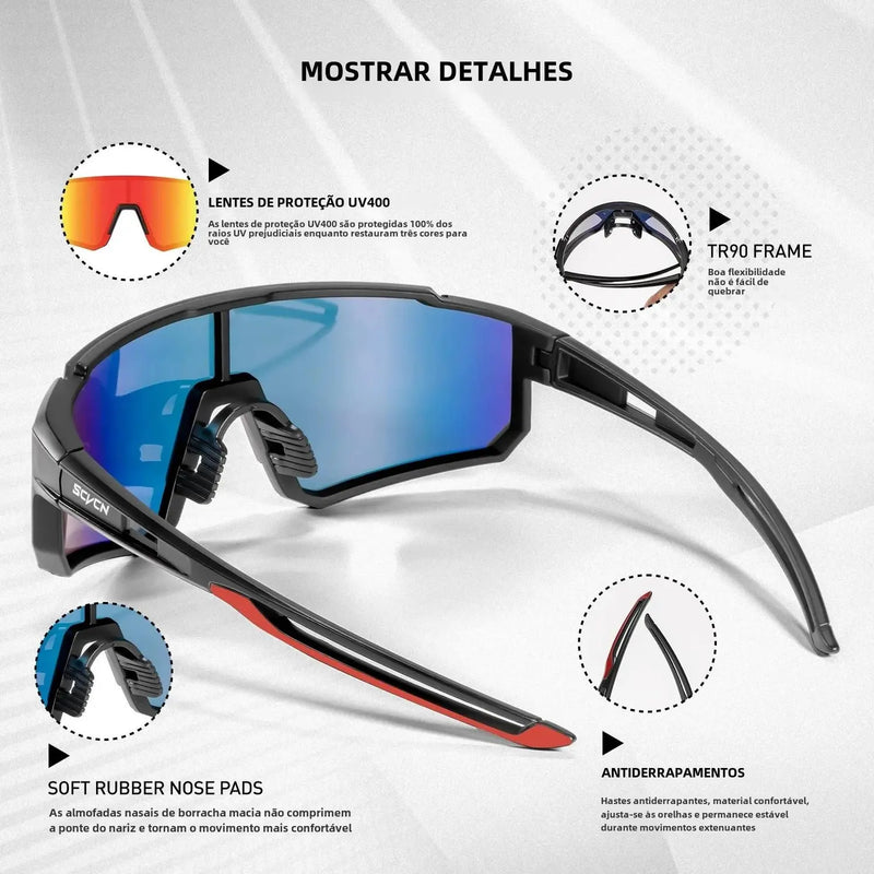 Óculos de Sol UV400 - Masculino e Feminino - Para Esportes ao Ar Livre