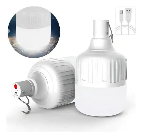 Lâmpada Led Emergência Potente Recarregável Usb Bivolt 80w